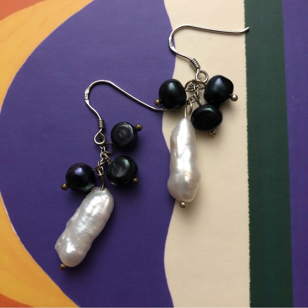 🦄 ⚡️💜 SALE Stamped 925 Freshwater Pearl Beaded Earrings